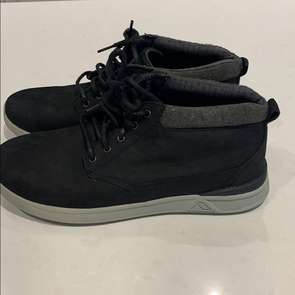 New Reef Rover Low Mens Black Canvas Sneakers - Picture 3 of 6